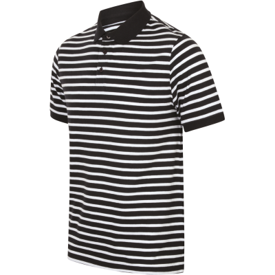 Striped jersey polo shirt